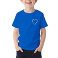 thumbnail image 4 of Babcutegg Solid Color Casual Short Sleeve Top With Subtle Rhinestone Accents And Minimalist Print For Kids Dark Blue Size 5, 4 of 7