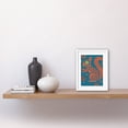 thumbnail image 2 of Squirrel Colour Block Modern Folk Art Linocut Artwork Framed Wall Art Print 9X7 Inch, 2 of 5