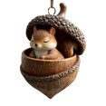 thumbnail image 1 of Adornos colgantes de bellota de animales del bosque, acrílicos, para árbol de Navidad, con diseños de ardilla, conejo y poni, colgantes planos 2D para regalar en las fiestas., 1 of 8
