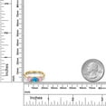 thumbnail image 6 of Gem Stone King 18K Yellow Gold Plated Silver Simulated Blue Opal and Pink Lab Grown Diamond Engagement Ring for Women | 1.50 Cttw | Round Cabochon 5MM | Gemstone October Birthstone | Size 9, 6 of 6