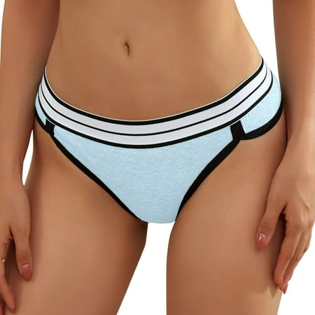 

CLZOUD Graceful Underwear for Women Blue Polyester Panties for Women Crochet Lace Lace Up Panty Hollow Out Underwear Xl