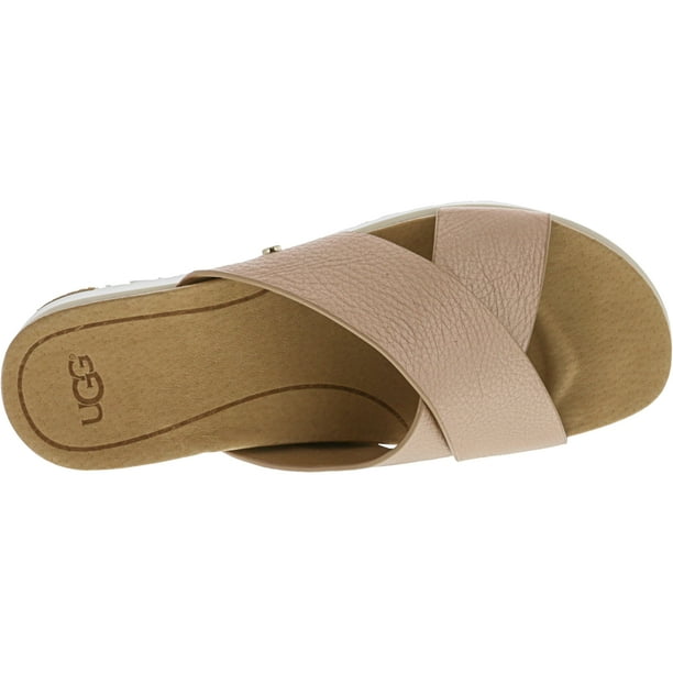 Ugg Women s Kari Metallic Rose Gold Leather Sandal 9M Walmart