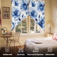 thumbnail image 5 of Spring Blue Flowers Swag Curtain Valance for Windows, Retro Watercolor Floral Window Treatments Short Swag Topper for Kitchen Windows Bathroom Bedroom, 36"x36", 5 of 8