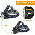 thumbnail image 2 of Lampe Frontale LED Puissante Rechargeable Torche Frontale Réglable 3 Modes Lampe Frontale LED avec Câble USB et 2 Batteries 18650, 2 of 5