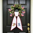 thumbnail image 2 of Deeceymbur Rural Style Patriotic Wreath Sash Stripe Bow Ornament for Home Holiday Decor, 2 of 6