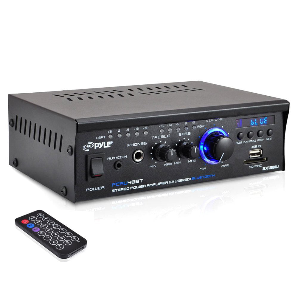 New Pyle Home 2x120 Watt Stereo Power Amp Amplifier RCA AUX/CD/MP3 Inputs 