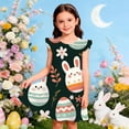 thumbnail image 2 of Easter Dresses for Girls Short Sleeve Fashion Print Party Summer Dresses A Line Beach Dress Round Neck Comfortable Casual Daily Everyday Wear Multicolour 4-5 years, 2 of 4
