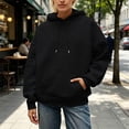 thumbnail image 6 of vigerkar Sequin Wings Hoodie Women Long Sleeve Sweatshirt Baggy Drawstring Shirt with Pocket (Black, XL), 6 of 7