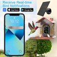 thumbnail image 4 of Bird Feeder with Camera，Bird Watching Camera with Solar Panel，AI Identify Birds Species , Smart Bird House with Cam, 2K Live View, Instant Arrival Alerts, 4 of 7