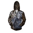 thumbnail image 2 of Sudadera con capucha informal de otoño para hombre, sudadera con capucha con estampado de guerrero de armadura, sudadera con cremallera, sudadera con capucha informal holgada, ropa, 2 of 5