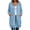 Light Blue, variant on SwiftWear Women's Zip Up Hoodie Oversized Long Tunic Bucket Pocket Sweatshirt Full Length Casual Drawstring Coat