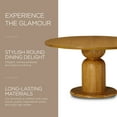 thumbnail image 2 of Maven Lane Mila Table à Manger Ronde Contemporaine en Bois Finition Naturelle Raffinée, 2 of 6