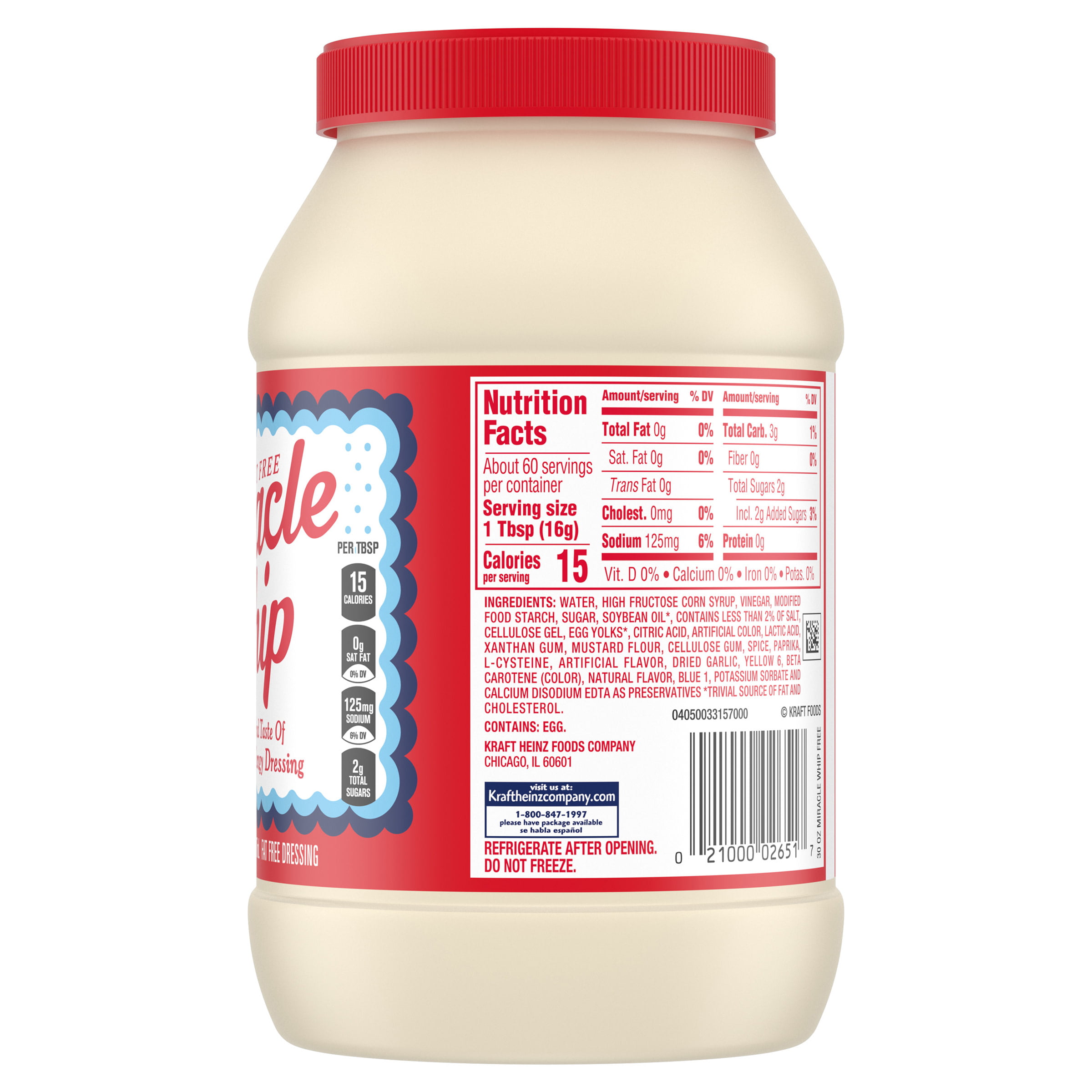 Miracle Whip Fat Free Dressing, 15 fl oz - Pay Less Super Markets