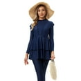 thumbnail image 2 of IBTOM CASTLE Modest Muslim Islamic Long Sleeve Burkini for Women Full Cover Swim Rashguard Hijab Swimsuit Bathing Suit 3XL Navy Blue, 2 of 8