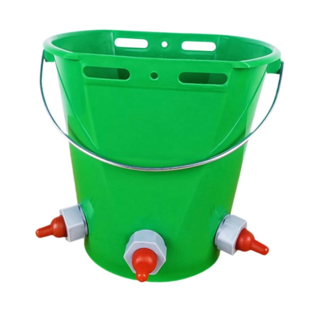 Cubo alimentador para terneros, cubo para terneros, suministros para , fácil instalar, práctico, alimentación gran capacidad, Verde con 3 pezones