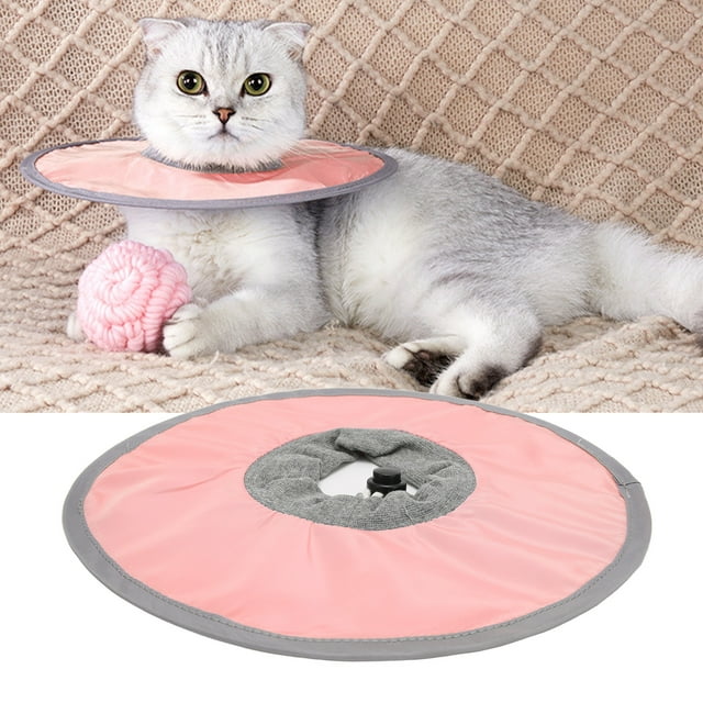 Cat Recovery Collar Waterproof Adjustable Prevent Licking Protective Pet Elizabeth Collar for Post Surgery Pink L
