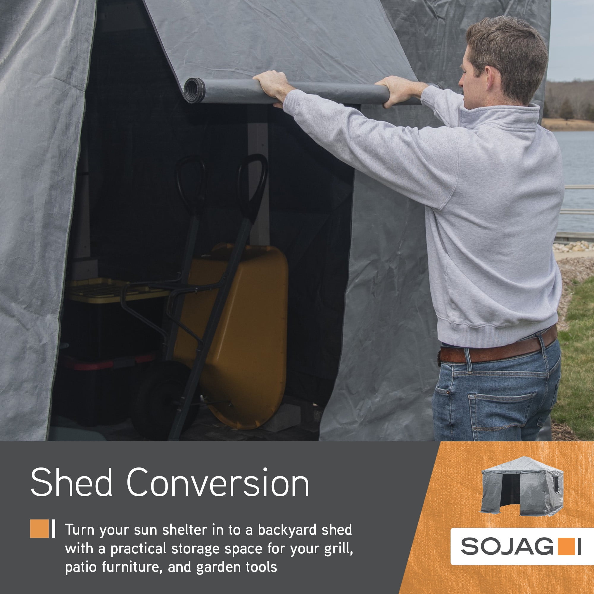 Sojag 12 x 20 x 10 ft Grey Winter Cover For Gazebos