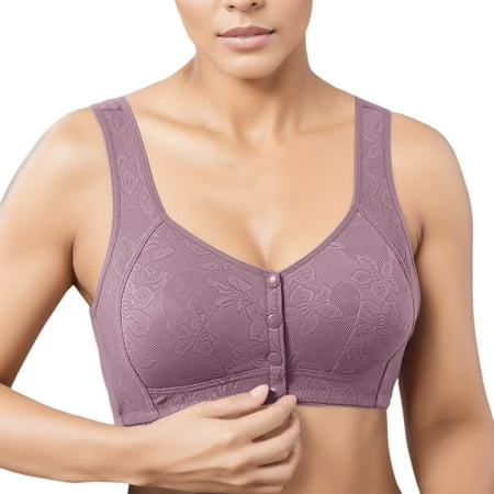 

KaLI_store Sports Bras for Women Women s Push Up Basic Comfort Lightly Padded Underwire Plunge T-Shirt Bra Lift Up Grey 46