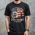 thumbnail image 2 of GHUALURU Men's Patriotic Eagle 250 Years T-Shirt, 1776-2026 USA Flag Graphic Cotton Tee, America Anniversary Shirt,Black,2XL, 2 of 6
