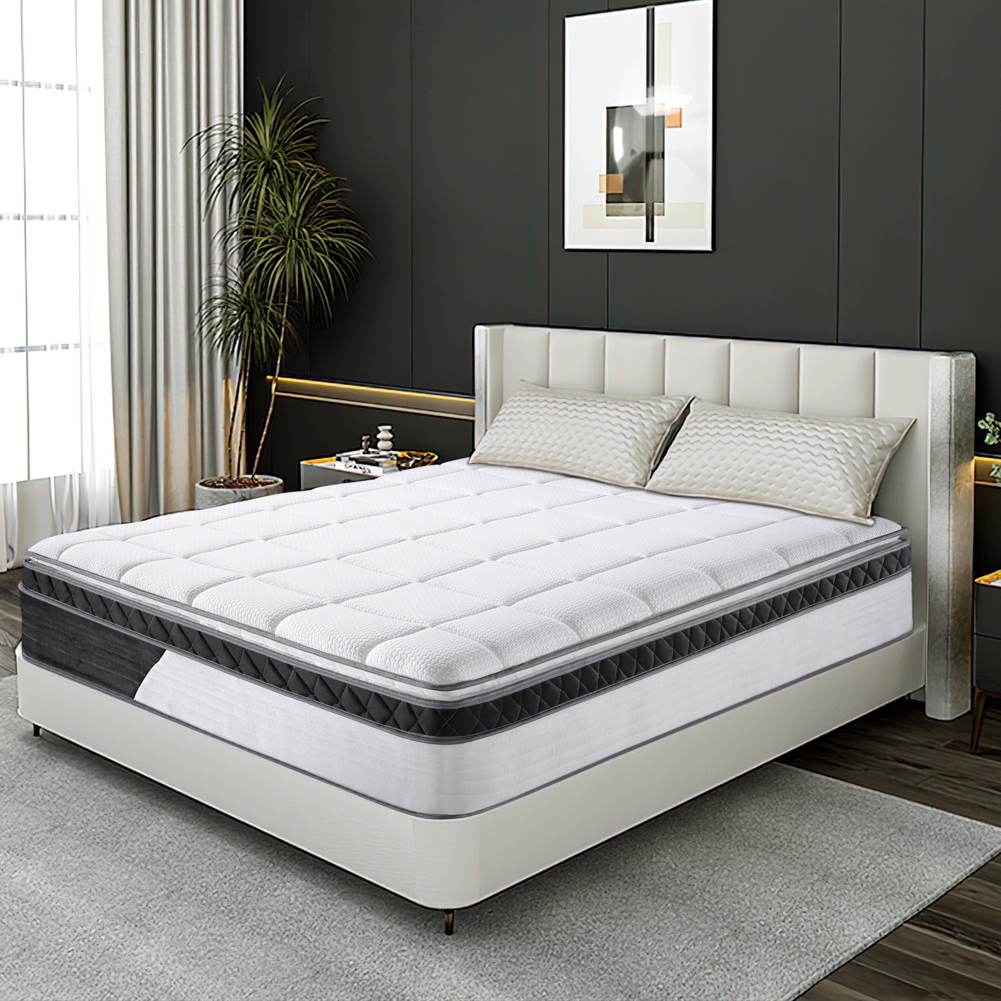 14inch Gel Memory Foam Mattress with 5Zone Pocket Spring, Luxury Mattress in a Box Queen