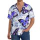 thumbnail image 1 of Balery Butterflies Camisa Casual de Manga Corta con Botones para Hombre, Texturizada, Estilo Cubano, para Playa, Verano-X-Large, 1 of 5