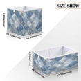 thumbnail image 2 of Foldable Fabric Storage Bin Home Cubes Clothing Organizer Bins Large Collapsible Box Basket for Home Organizer Blue Plaid Pattern, 2 of 7