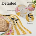 thumbnail image 3 of Spring Bees Daisy Pillow Protectors with Zipper Standard Size, Rustic Tulips Dots Yellow Striped Burlap Soft Brushed Microfiber Breathable Throw Pillow Covers, Pillowcase for Couch Sofa 20"x26", 3 of 9
