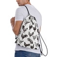thumbnail image 3 of Drawstring Backpack - Sketch Chicken Black White Splash Proof Small Drawstring Gym Bag for Women Men, Cinch Sports String Bag Backpack for Travel Swimming Beach, 3 of 8