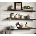 thumbnail image 5 of 48 Inch Rustic Farmhouse Floating Shelves for Wall Decor Storage Wood Wooden Wall Shelves for Bedroom Bathroom Kitchen Living Room - Black Set of 4, 5 of 6