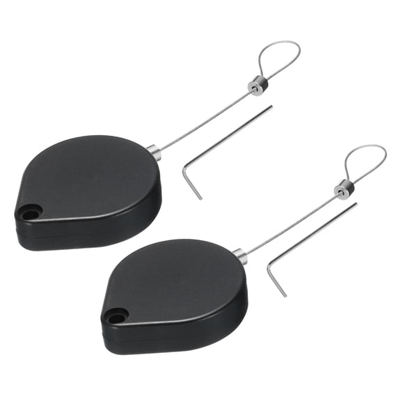 Uxcell Retractable Security Cable Lock,Remote Control Security Lock,for TV,DVD,Hardware Cable Lock 2Set Black 59.06"