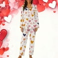 thumbnail image 2 of Diufon Women Pajama Set Valentine's Day Graphic Printed Long Sleeve Button Down Shirts and Pants 2 Piece Outfits, 2 of 6