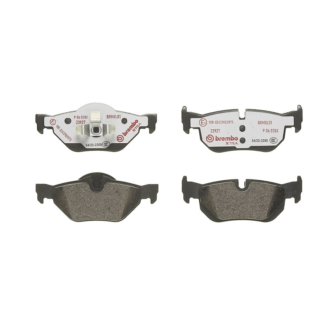 Brembo P06038X; Brake Pad; XTRALINE; FMSI Number D1171-7286/ D1267-7286; Low-Metallic; Set Of 4
