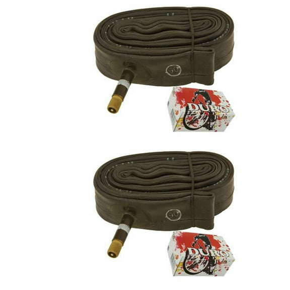 2 Duro Tubes 700 x 25c/28c 27mm Standard American/Valve. Set of Tube. Pair of Tubes. Two Tubes.