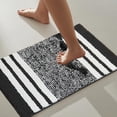 thumbnail image 5 of Gradient Striped Flocked Faux Wool Bathroom Rug, Quick Dry Latex Non Slip Floor Mat, Absorbent Foot Pad for Shower Room Vanity, Entryway And Household Daily Bath Decor, 5 of 6