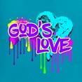 thumbnail image 2 of Wild Bobby, Graffiti Art God's Love, Inspirational/Christian, Men Graphic Tee, Light Turquoise, XX-Large, 2 of 4
