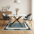 thumbnail image 3 of ODIKA 5'x7' Washable Area Rug Contemporary Solid Band Framework With Central Rectangle Accent for Small Living Room, Bedroom, Easy Care, Non-Shedding, Pet Friendly, 3 of 7