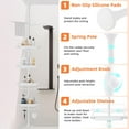 thumbnail image 2 of 32-122inch Corner Shower Caddy Tension Pole All White, Rustproof Drill-Free Shower Shelves for Bathroom Bathtub Washbasin, Adjustable Shower Organizer with 4 Tier Patent Shelves & Towel Bars, 2 of 14