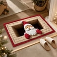 thumbnail image 4 of PoyoKee Christmas Decorations, Crystal Velvet 3D Santa Print Bathroom Rugs, Bath Mat for Entryway Porch Sink, Washable Rug for Household Indoor Xmas Decor, 4 of 7