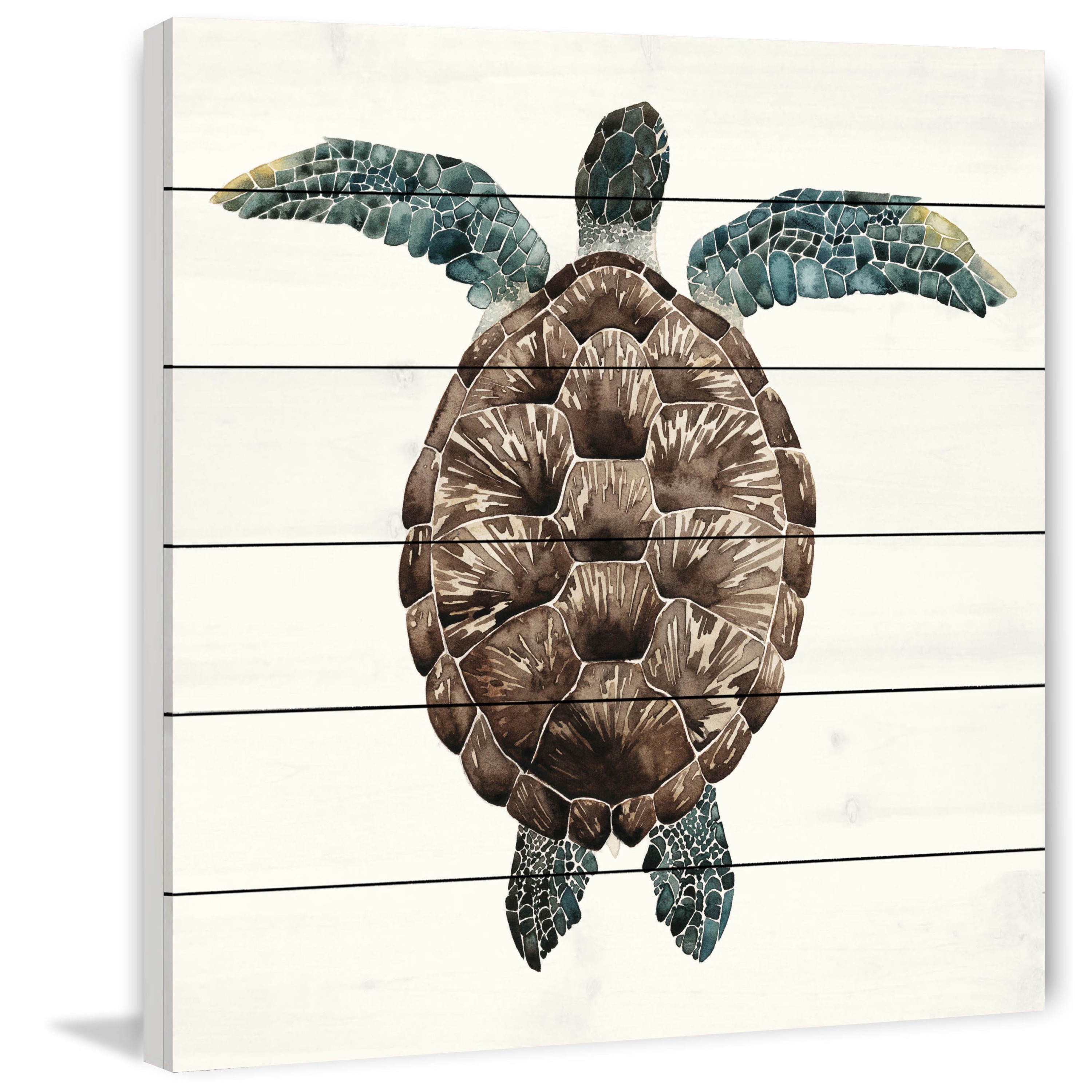 Marmont Hill "Mosaic Turtle I" Painting Print on White Wood