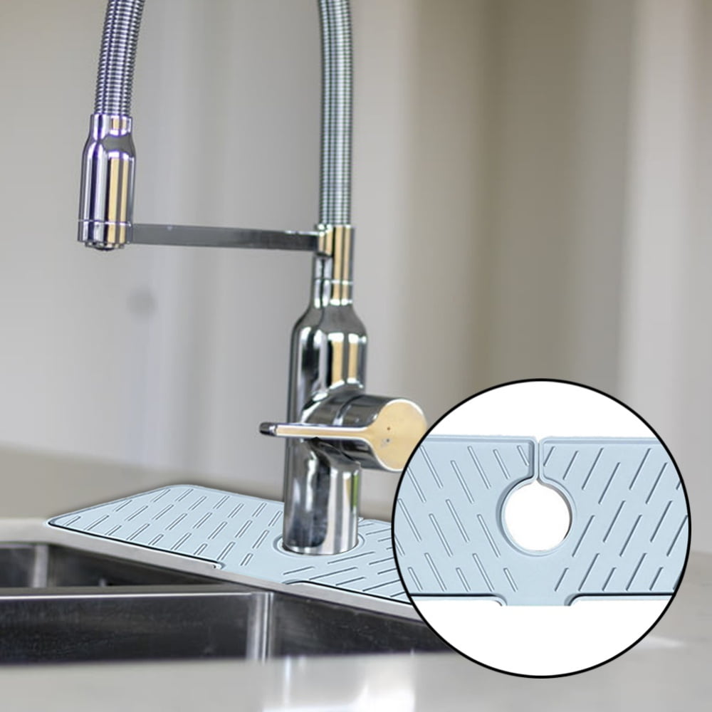 Dropship Faucet Splash Mat 14.56x5.51in Silicone Sink Drying Mat Water Drip  Catching Tray Water Drainage Pad Sponge Soap Holder For Kitchen Bathroom  Sink Faucet to Sell Online at a Lower Price