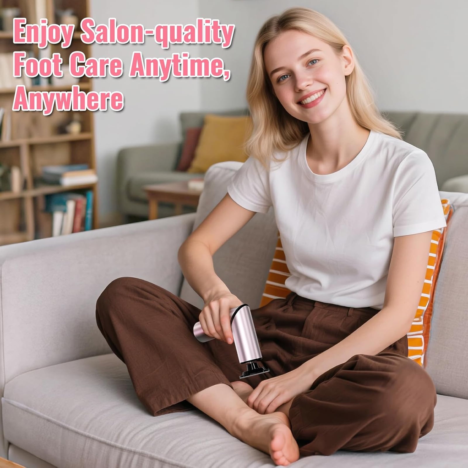 2 in 1 Electric Nail and Foot File Nail Grinder, Rechargeable Electric Foot Callus Remover with Sandpaper Disk and Nail Drill Bits Manicure Pedicure Kit