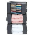 thumbnail image 4 of 3 Pack Organizador de almacenamiento gran capacidad con cremallera Mantas de tela gruesa duraderas PG93999, 4 of 6