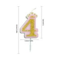 thumbnail image 2 of Ruiboury Baking Birthday Candle Golden Glitter Powder Number Party Pie Cake Decoration Kids Gift, Type 4, 2 of 7