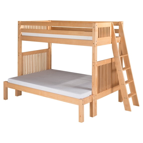 Camaflexi Mission Headboard Twin over Full Bunk Bed with Lateral Angle Ladder