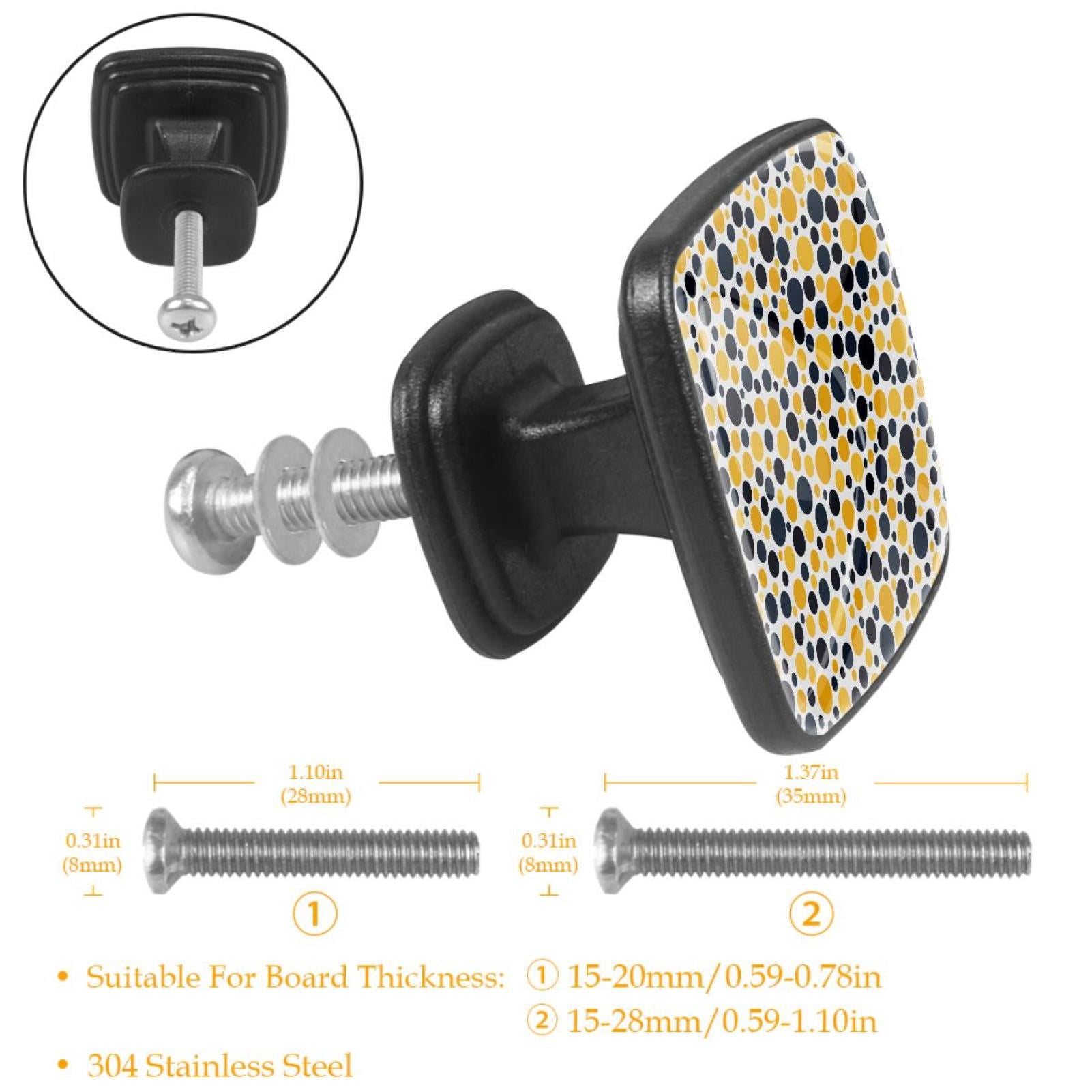 4 Pcs Cabinet Handle Drawer Pulls Polka Dot Knobs with Screws Square Furniture Office Cabinet Knob Decoration