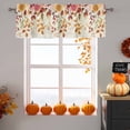 thumbnail image 6 of Fall Leaf Valances for Windows, 42 x 18in, Autumn Flowers Orange Botanical Thanksgiving Retro Rod Pocket Kitchen Valance Curtain Light Filtering Window Treatments for Living Room Bedroom, 1 Panel, 6 of 7