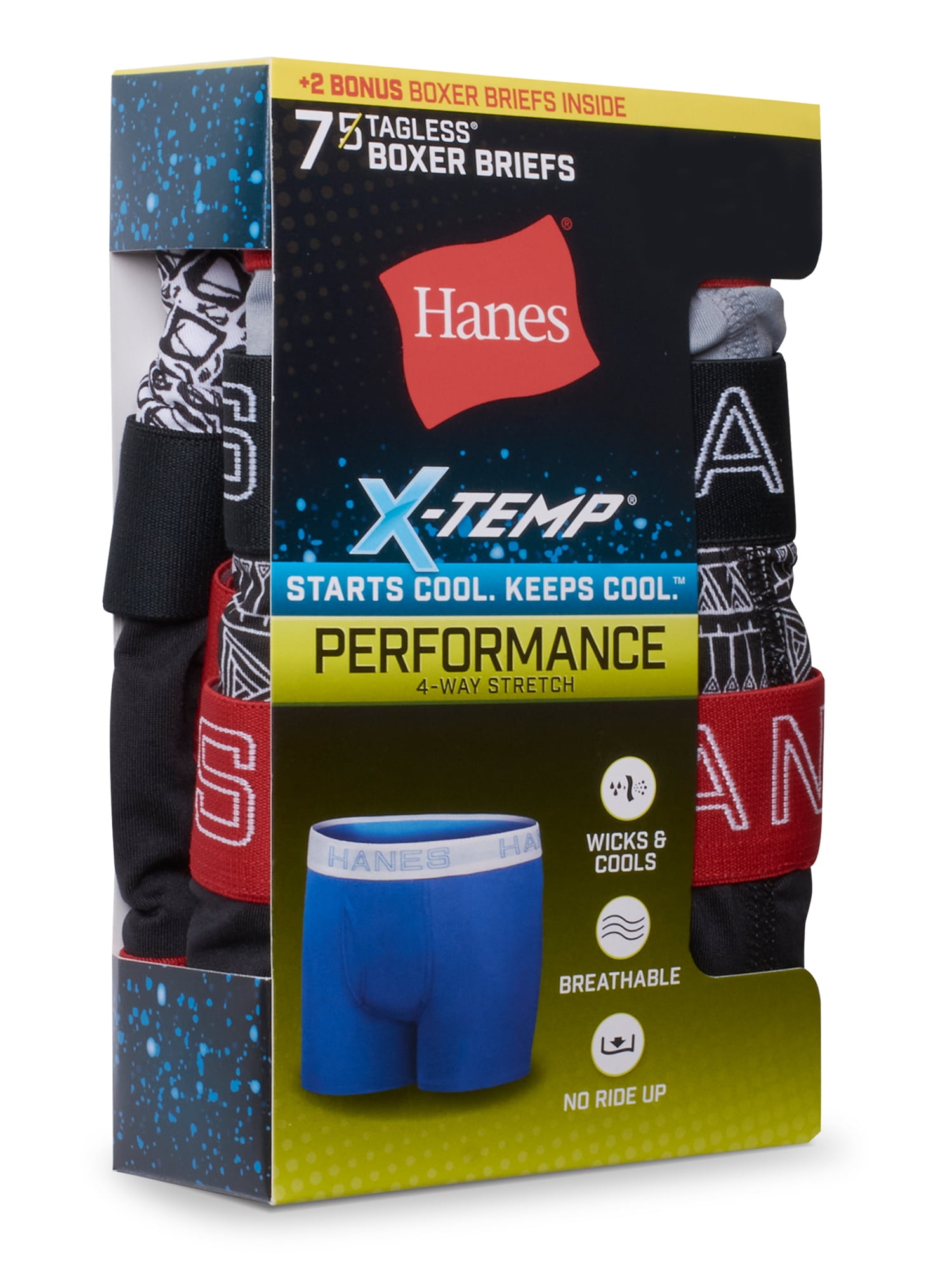 Hanes Boys' Underwear, X-Temp Stretch Boxer Briefs 5+2 Bonus Pack, Sizes S-XL