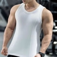 thumbnail image 2 of KeShDi Men's Gym Tank Tops Plus Size Men's Summer Loose Sports Casual Fitness Training T-Shirt Base Layer Top White 3X, 2 of 7