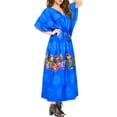 thumbnail image 5 of HAPPY BAY Women's Loungewear Beach Slit Dress Cover Up Long Caftan Plus Size Kaftan Maxi Dresses for Women 2X-3X Sky, Parrots, 5 of 5
