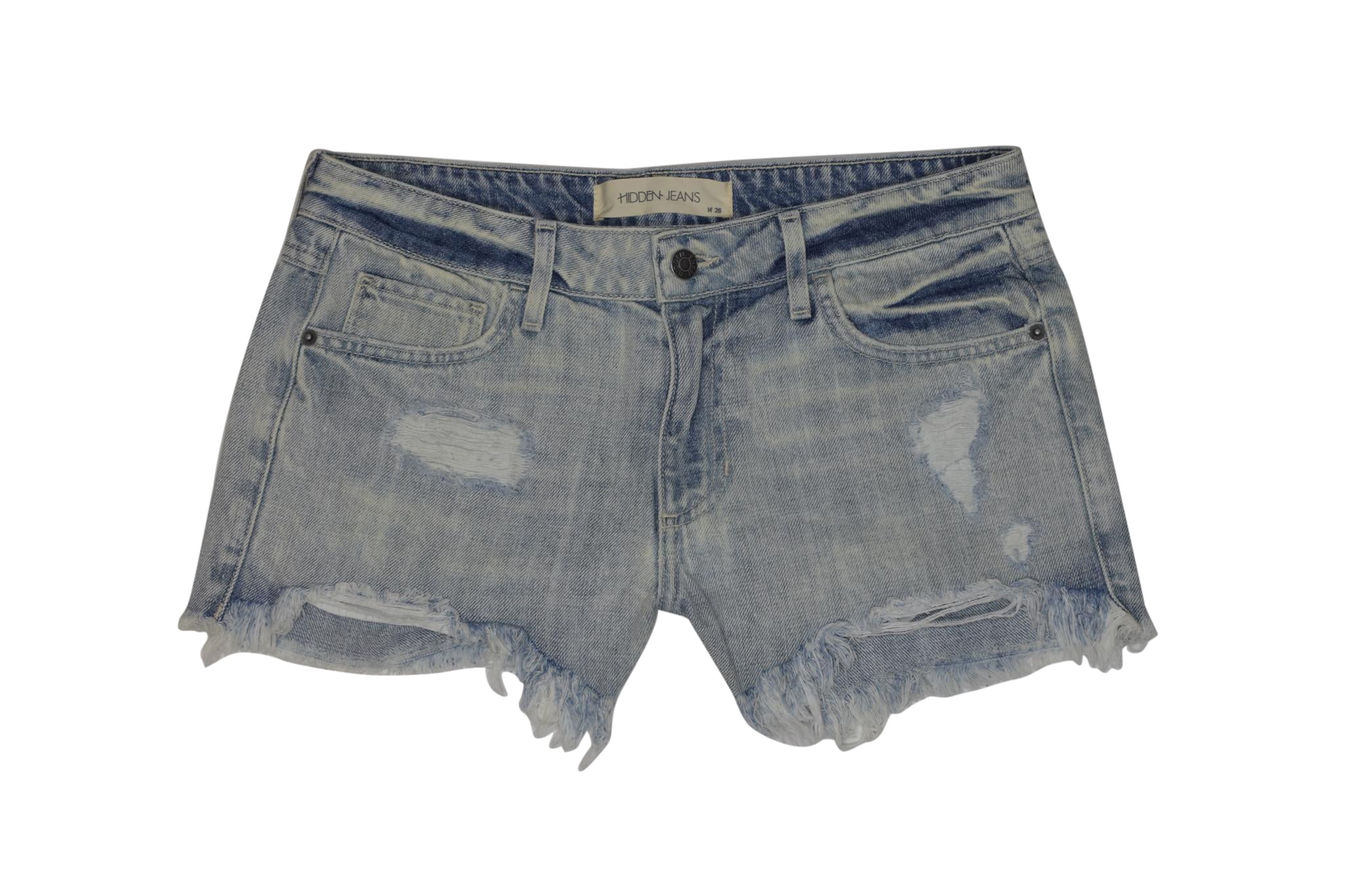 distressed frayed denim shorts